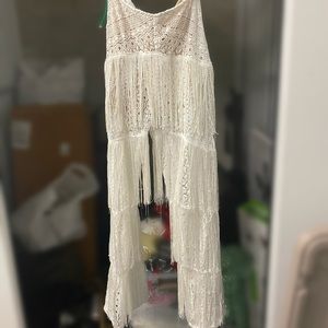 White fringe/tassel pants